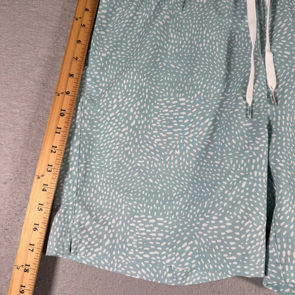 Chubbies Teal White Abstract Dot Swim Trunks Mesh Lined XL Youth 18/20
